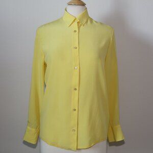 Beautiful Acne silk button down shirt blouse yellow Size 34